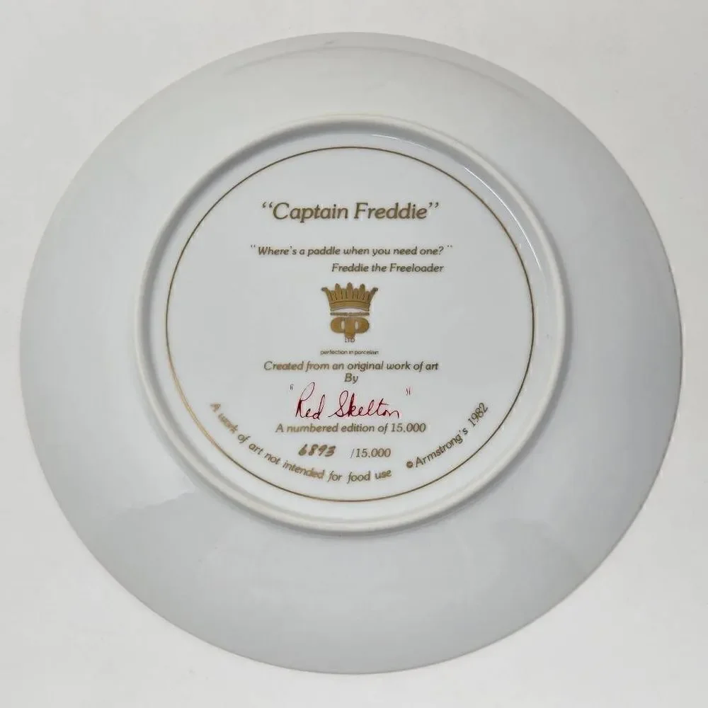 RED SKELTON COLLECTION COLLECTOR PLATE CAPTAIN FREDDIE 1982 6893/15000 IN BOX